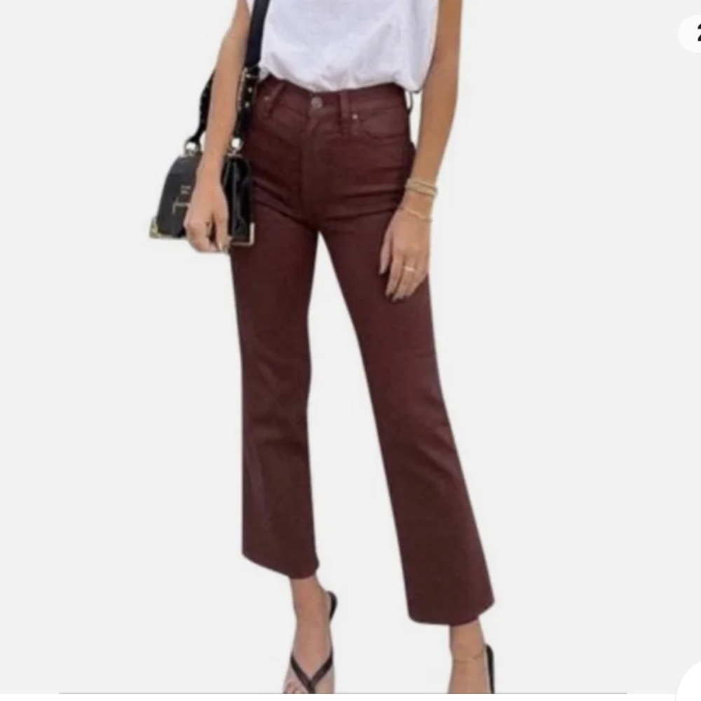 Frame Le Crop Mini Boot Bordeaux coated jeans Cropped - Picture 3 of 16